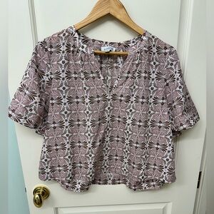 Evereve Floral Patterned Women's Top, Puff Sleeve, size S, worn once, EUC